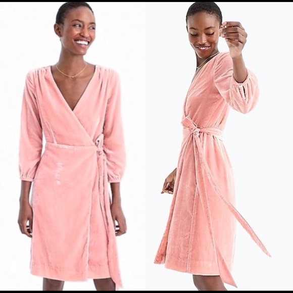 blush pink wrap dress